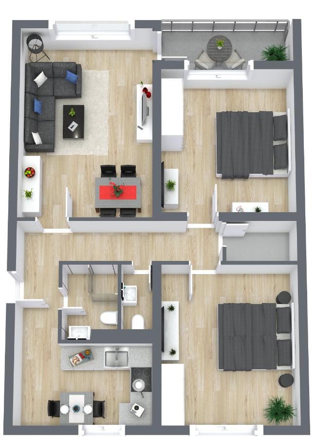 Apartment Eastside Mit 3 Zimmern Fur Bis Zu 5 Personen Mit Balkon Friedrichshafen Dış mekan fotoğraf